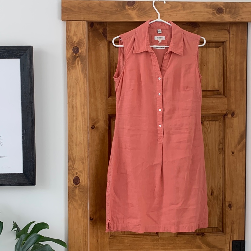 Light coral pink linen dress from Malvin Germany